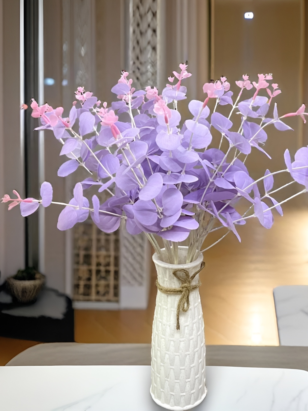 

Akaar Purple 2 Pieces Eucalyptus Artificial Flower With Pot