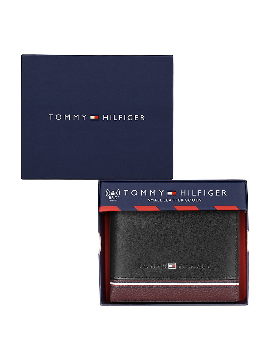 

Tommy Hilfiger Men Leather Two Fold Wallet, Black