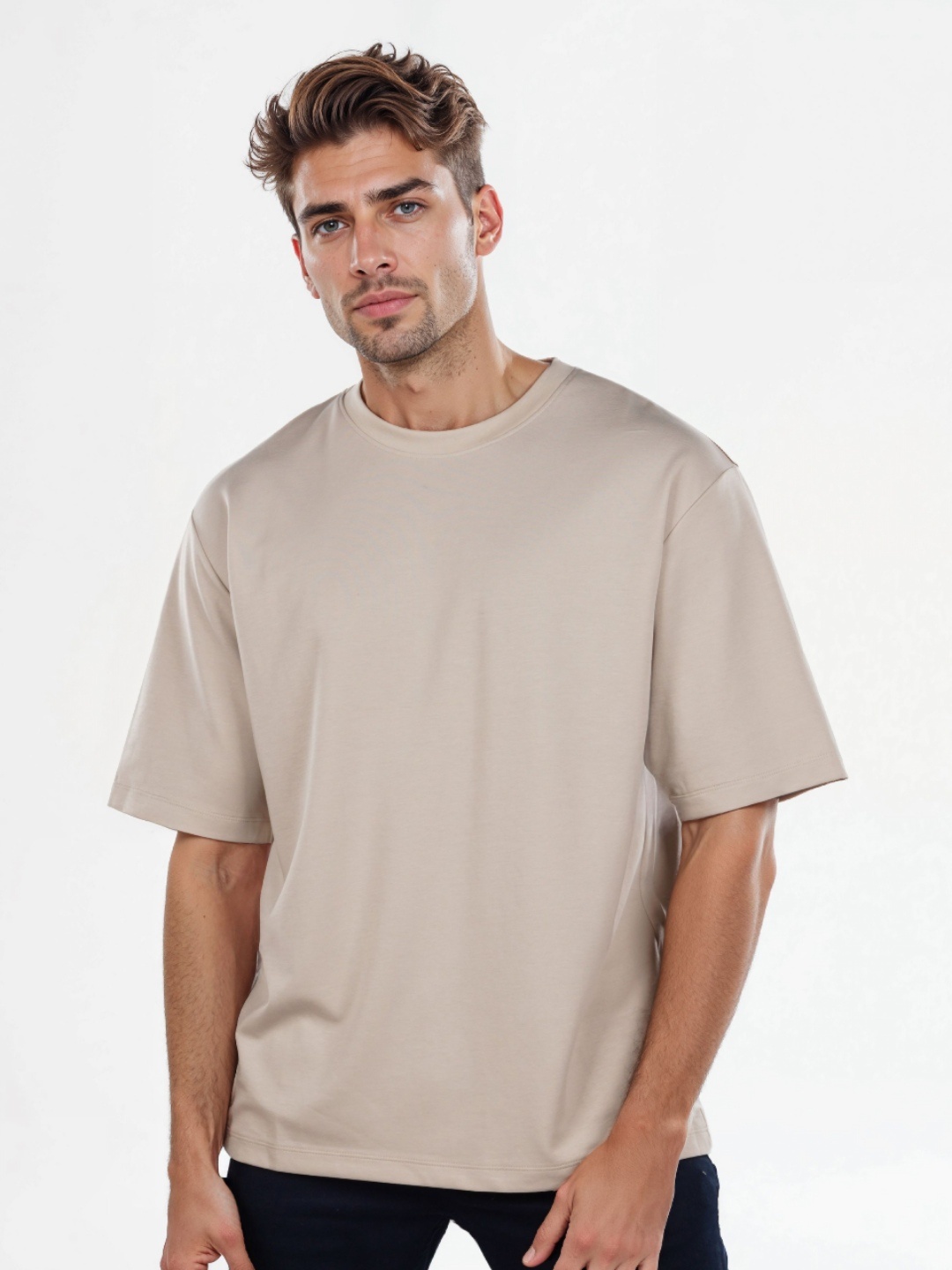 

Celio Men Solid Round Neck Cotton T-shirt, Beige
