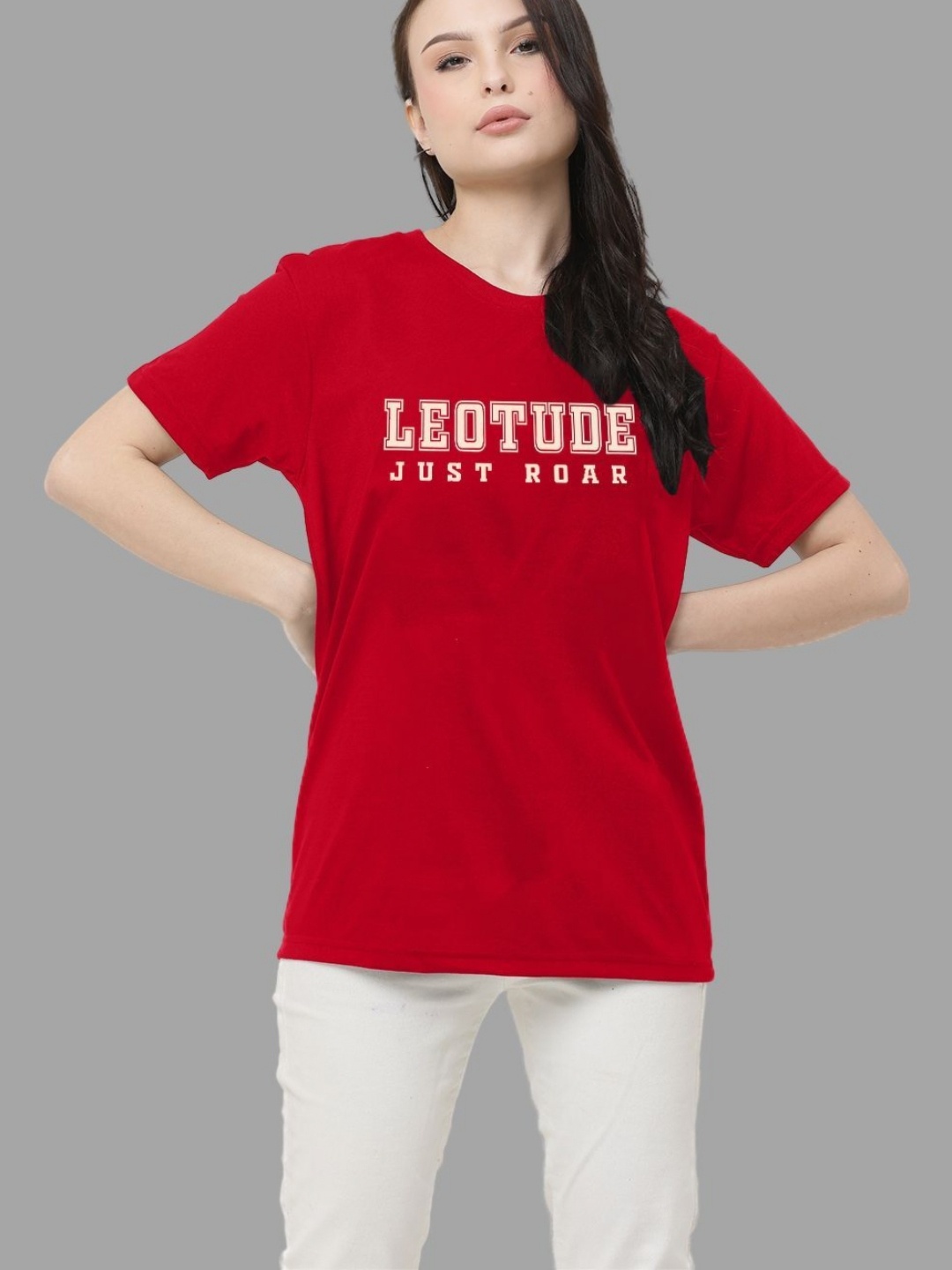 

Leotude Women Printed T-shirt, Red