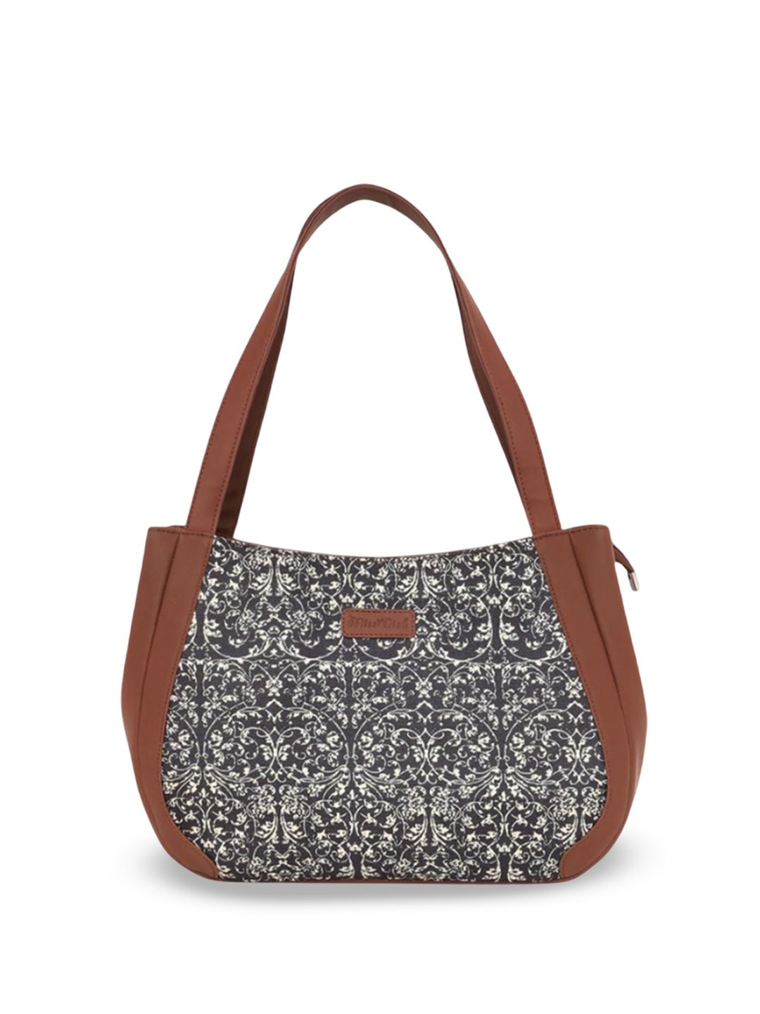 

Misswish Women Floral Printed Structured Handheld Bag, Brown