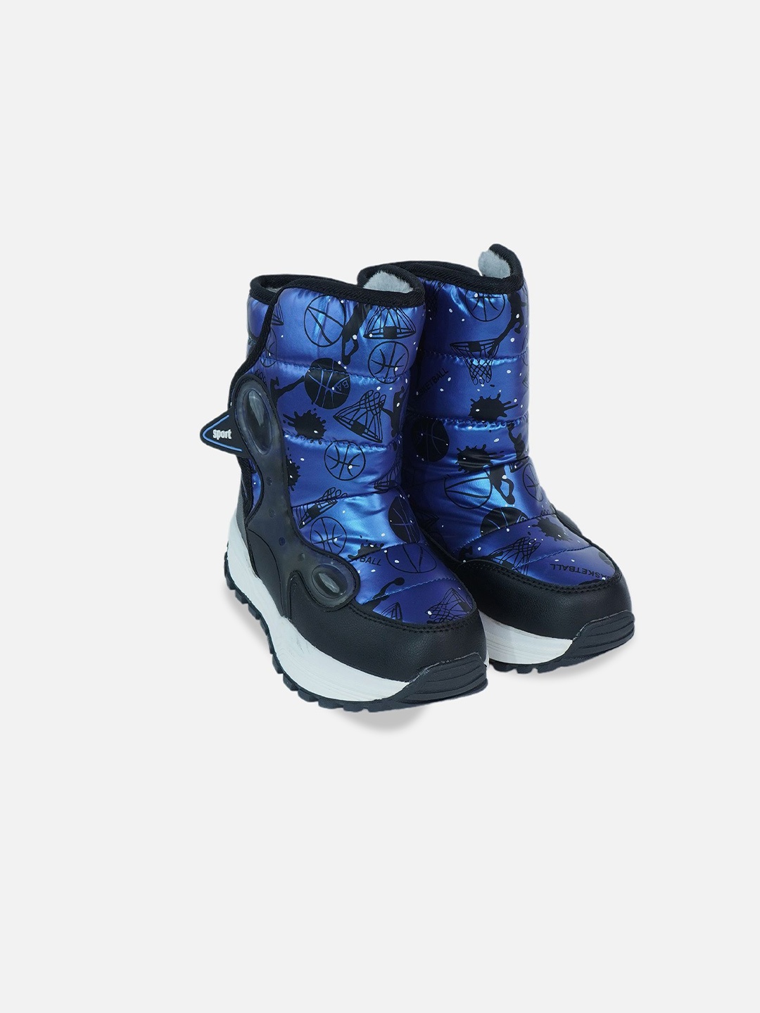 

Little Surprise Box LLP Midnight Blue Basketball Print, Waterproof Winter Boots For Kids