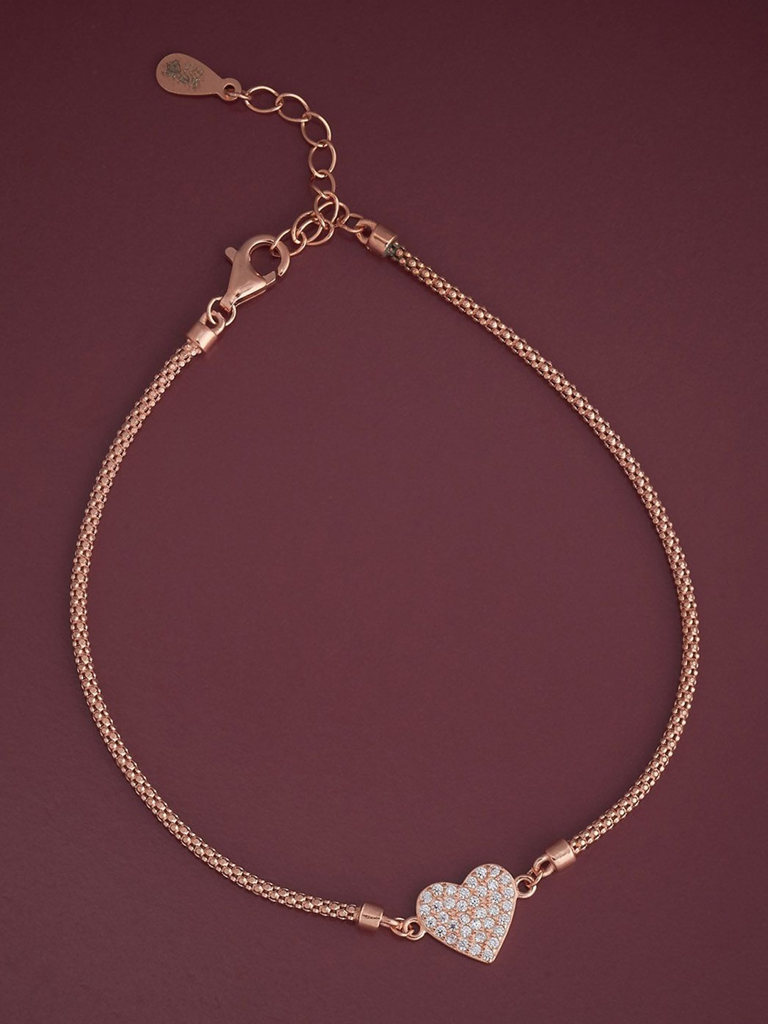 

Kushal's Fashion Jewellery 92.5 Sterling Silver Rose Gold-Plated CZ Wraparound Bracelet