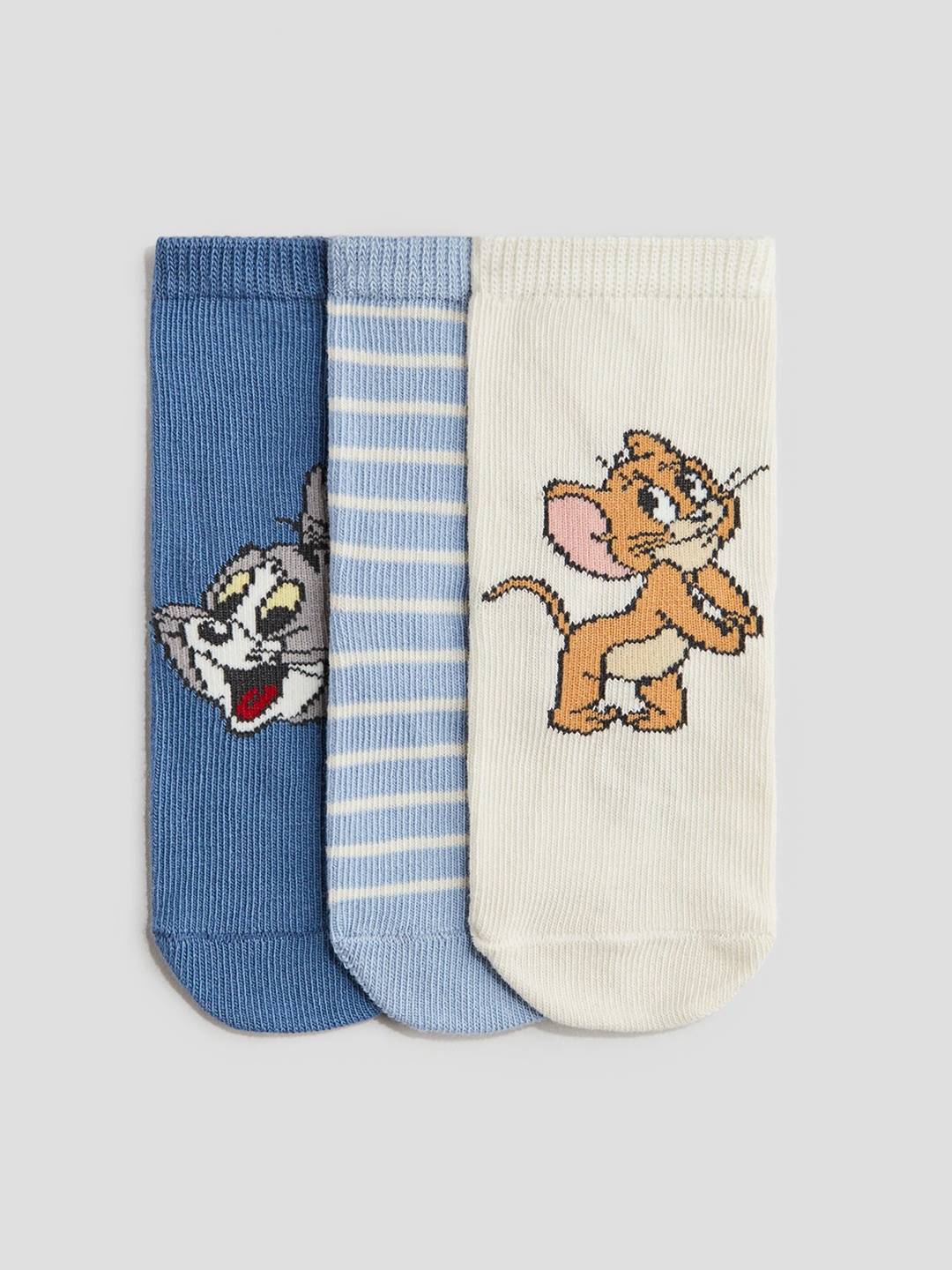 

H&M 3-Pack Motif-Detail Socks, Blue