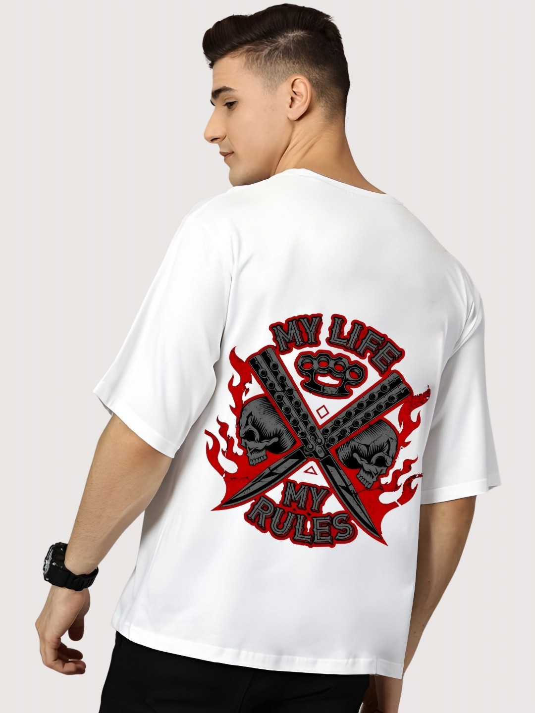 

Moda Rapido Men Graphic Printed Round Neck Cotton Relaxed Fit T-shirt, White
