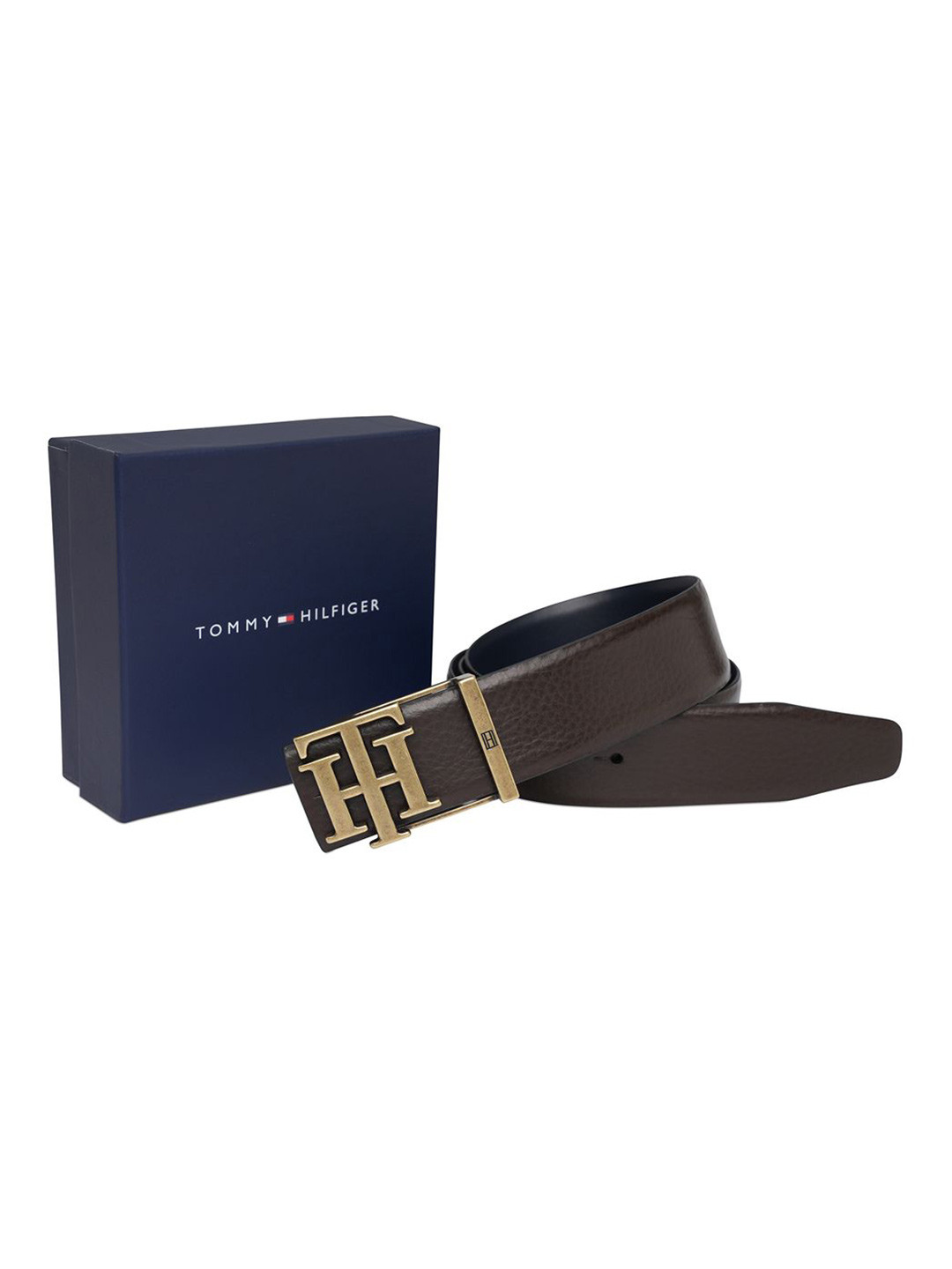 

Tommy Hilfiger Solito Men Leather Reversible Formal Belt, Brown