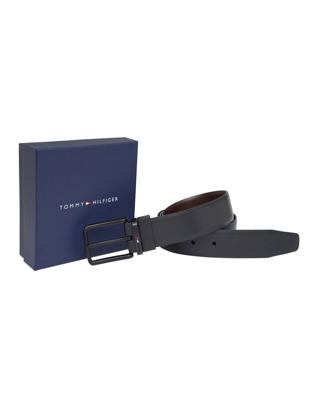 

Tommy Hilfiger Men Leather Reversible Formal Belt, Black