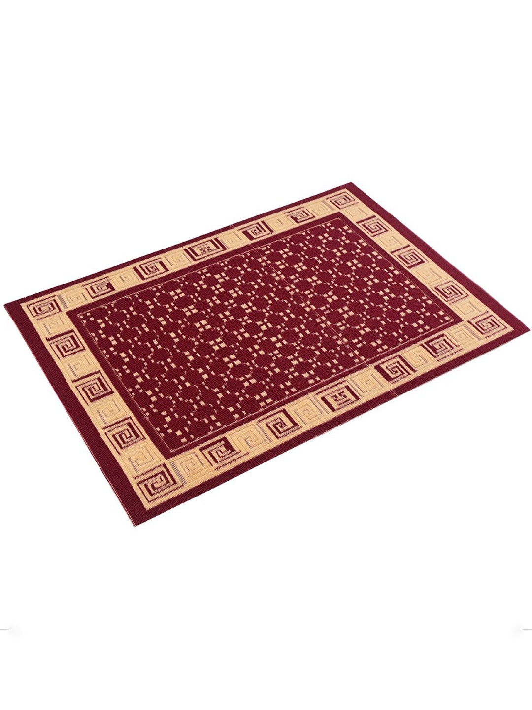 

Kuber Industries Cross Tee Maroon & Gold Toned Printed Rectangular Anti-Skid Doormat