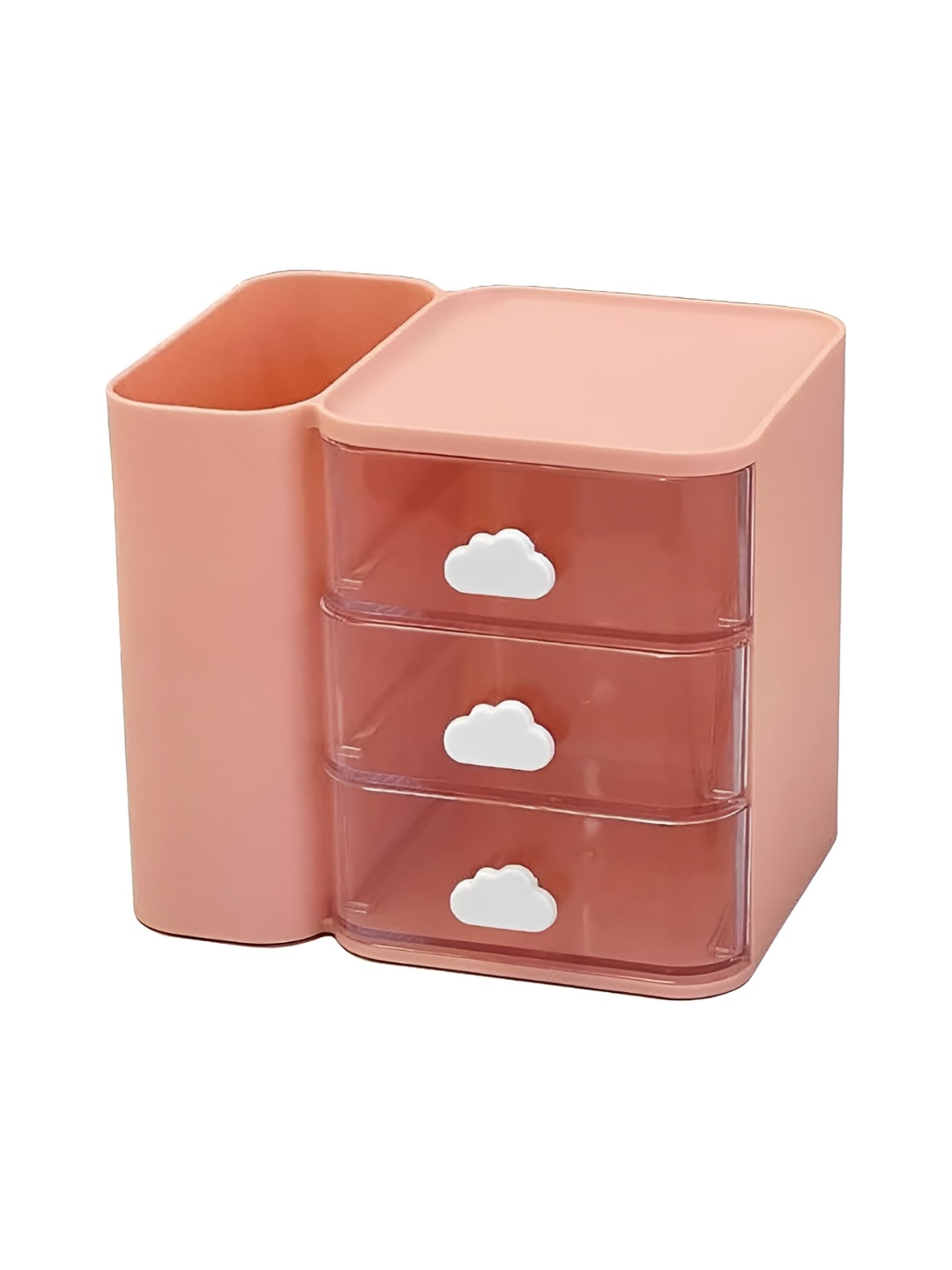 

HOUSE OF QUIRK Pink Plastic 3 Tier with 1 Holder Storage Box