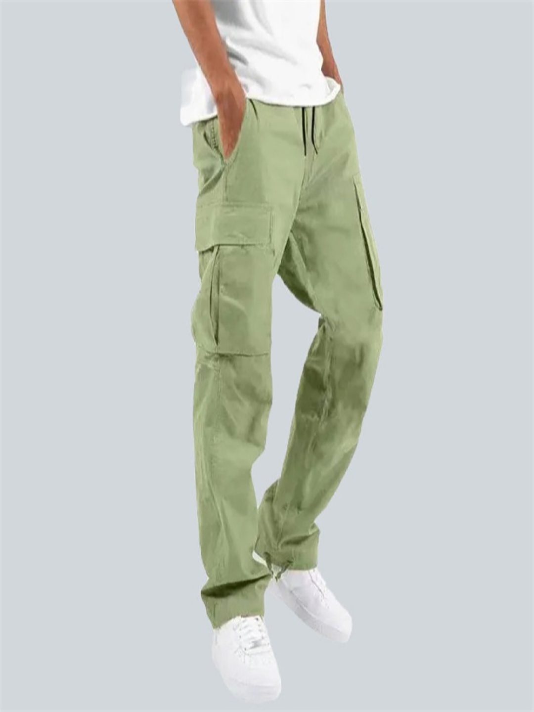 

StyleCast x Revolte Men Easy Wash Pleated Cargos Trousers, Green