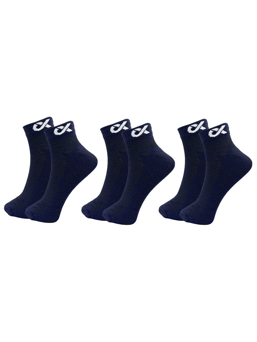 

Xjarvis Unisex Pack Of 3 Ankle-Length Socks, Navy blue