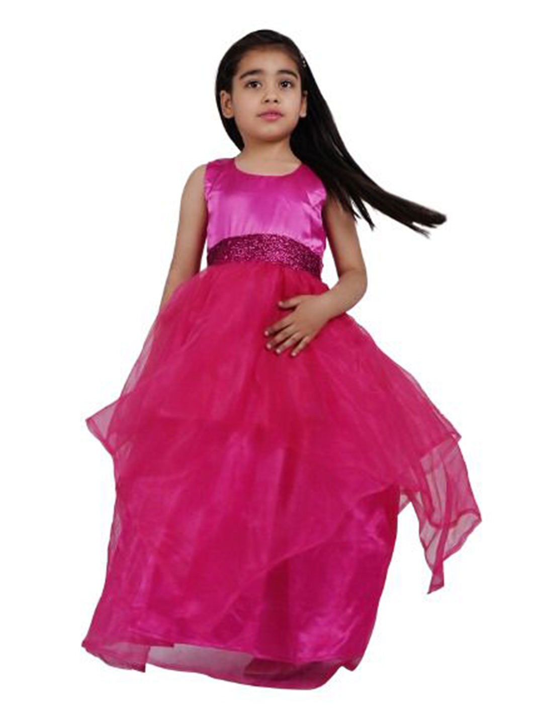 

Wow Princess Girls Net Fit and Flare Maxi Dress, Pink