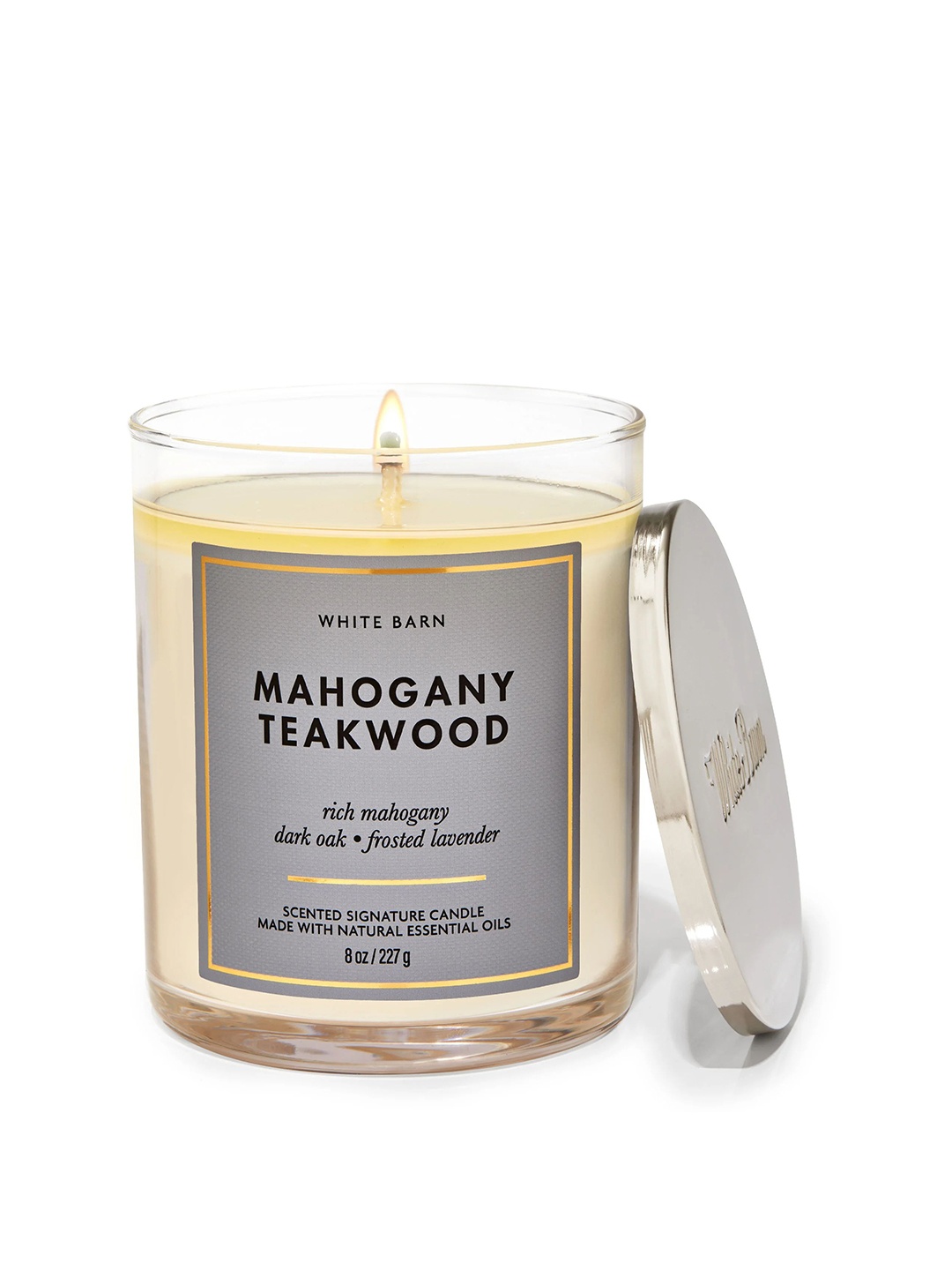 

Bath & Body Works Mahogany Teakwood Single Wick Candle - 227g, Transparent