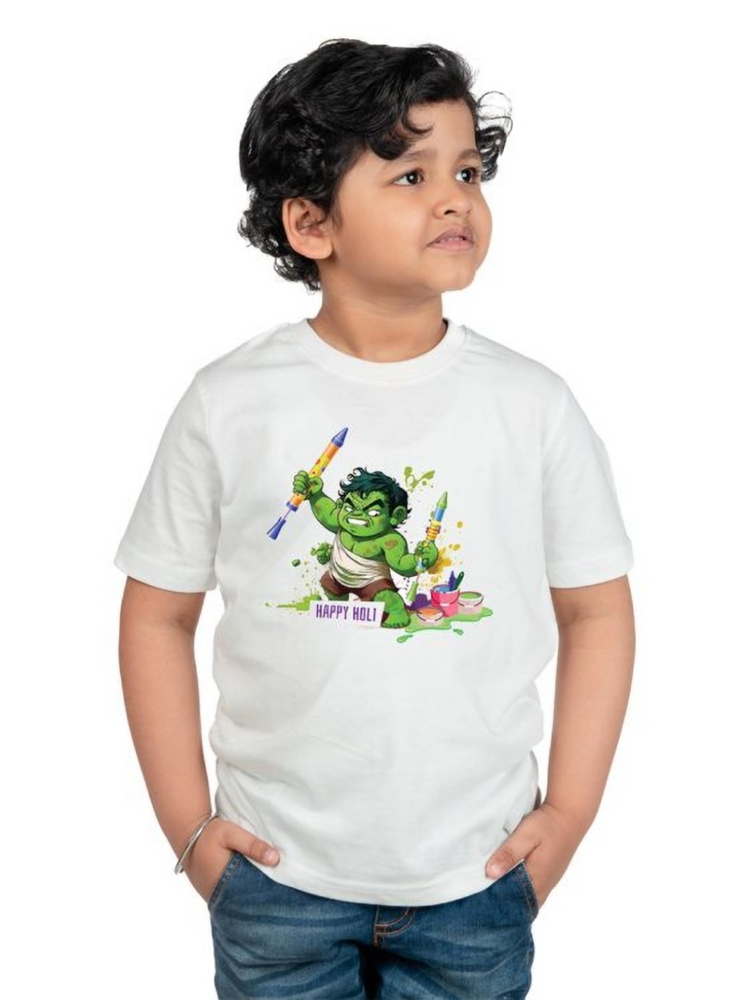 

Chombooka Boys Graphic Printed Round Neck T-shirt, White