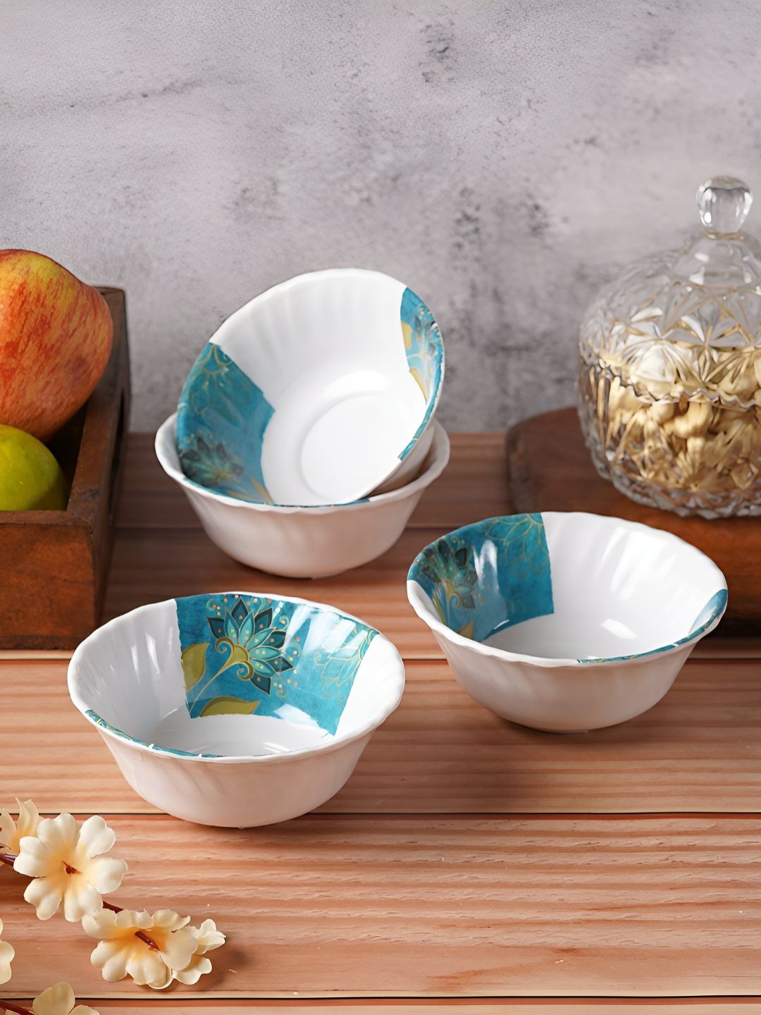 

Aura White 2024 6 Pieces Melamine Dishwasher and Microwave Safe Serving Bowl