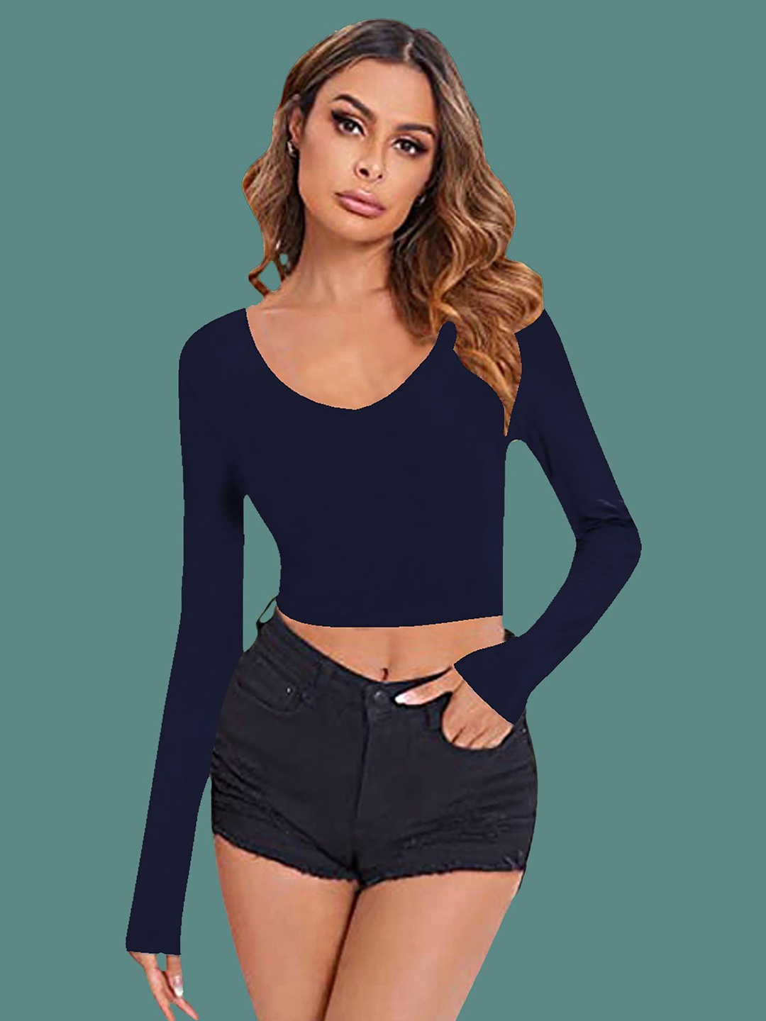 

Dream Beauty Fashion Crop Top, Navy blue