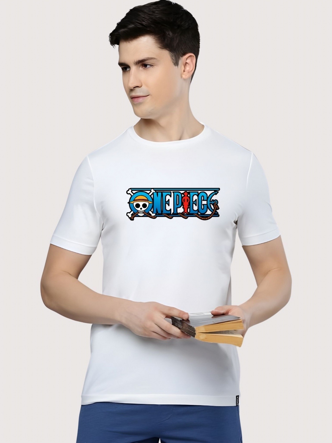 

Moda Rapido Men Drop-Shoulder Sleeves T-shirt, White