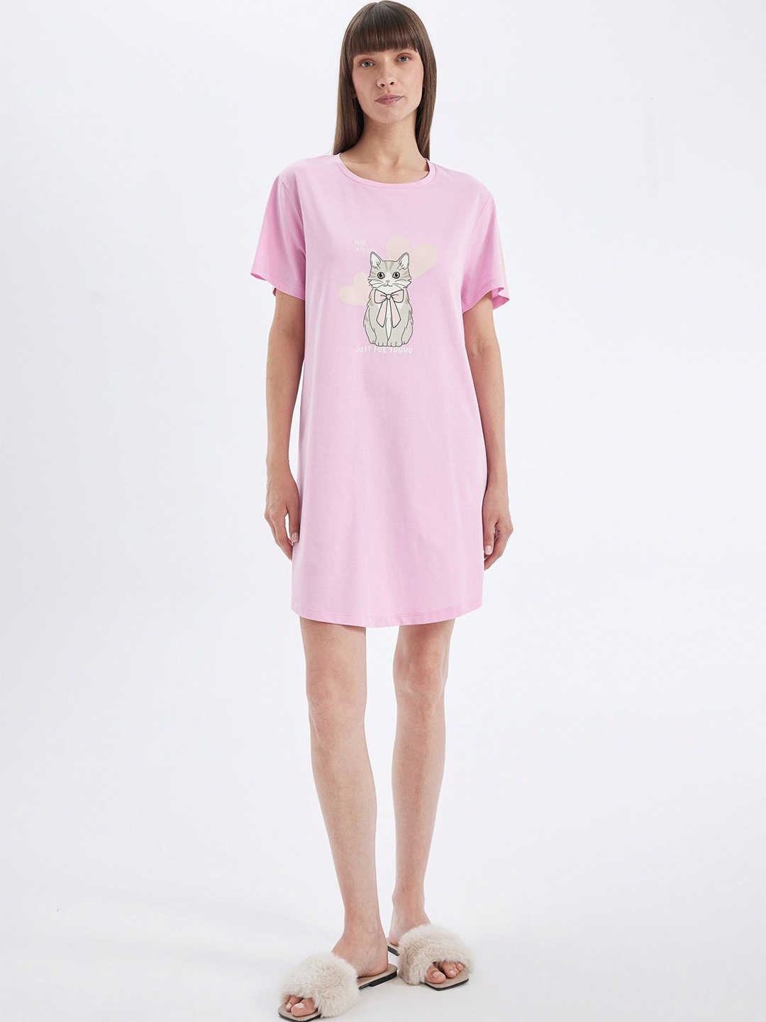 

DeFacto Women Print T-shirt Dress, Na
