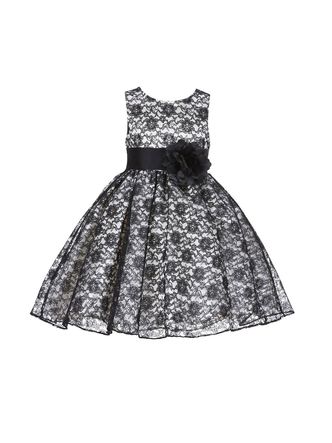 

Wow Princess Floral Lace Fit & Flare Dress, Black