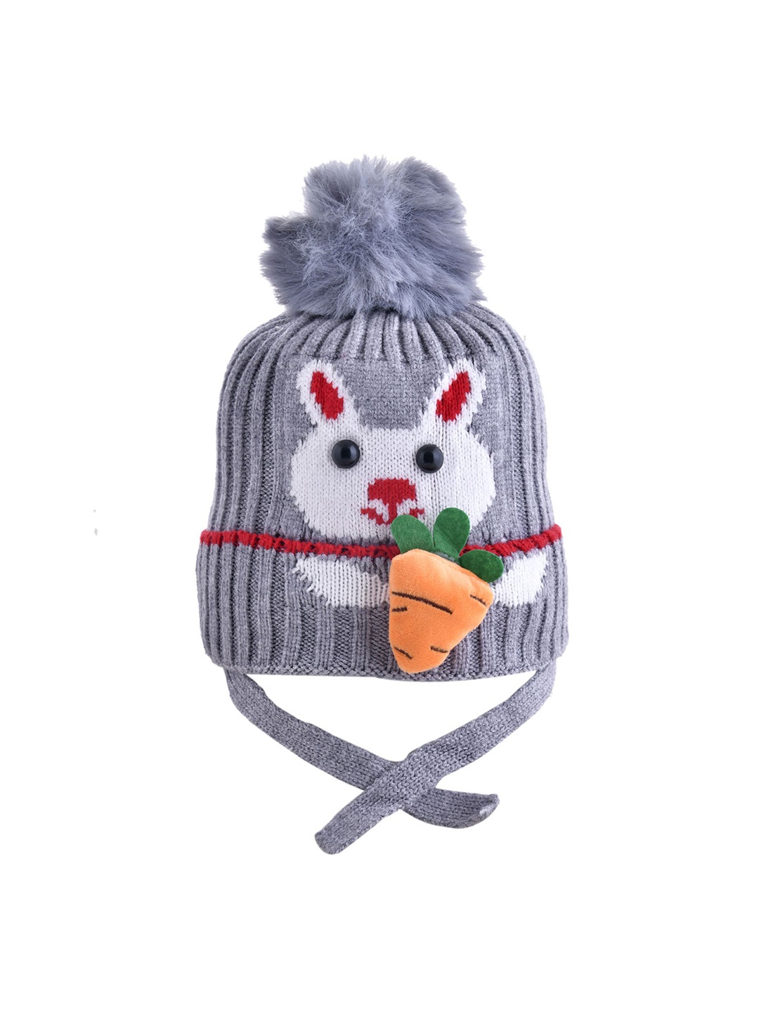 

SHOP FRENZY Kids Printed Woollen Beanie, Grey