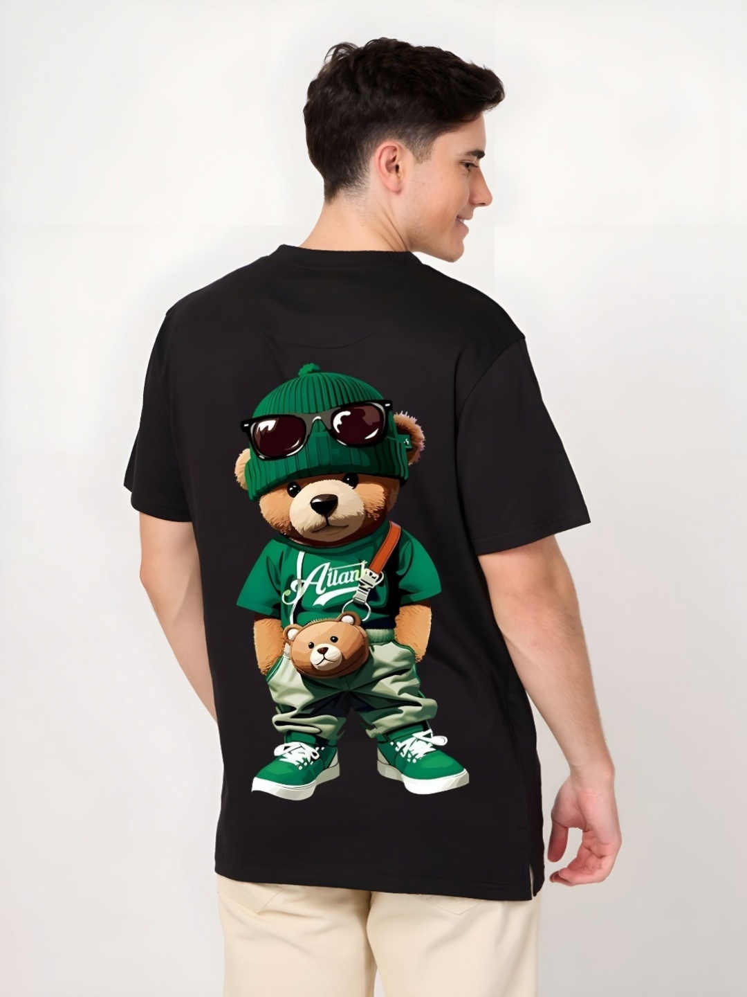 

Moda Rapido Men Graphic Printed Round Neck Cotton T-shirt, Black