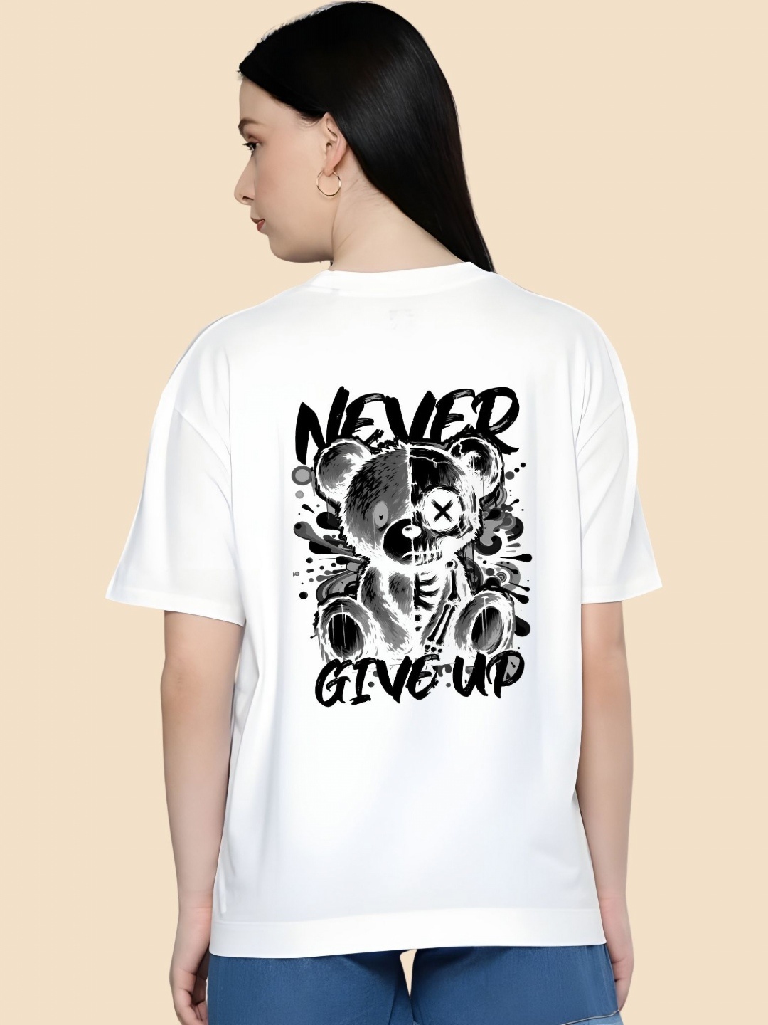

SZN Women Drop-Shoulder Sleeves T-shirt, White