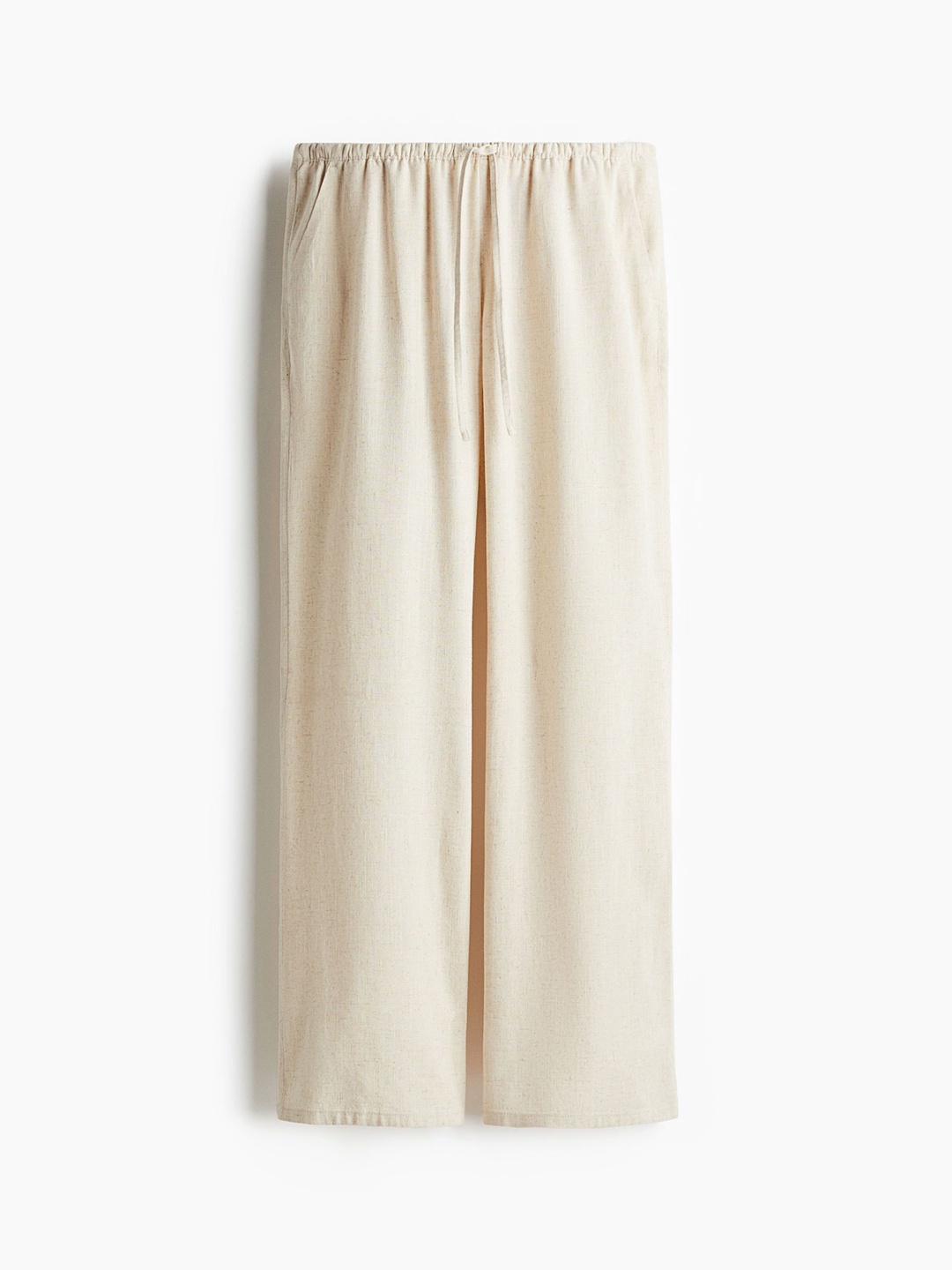 

H&M Women Straight Drawstring Trousers, Beige