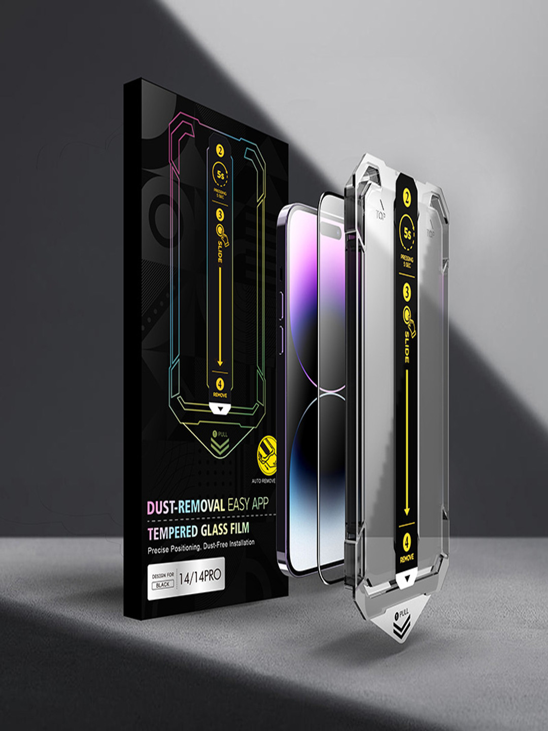 

Luxury Kase Solid iPhone 12 Pro Max Magic Box Easy Applicator Tempered Glass Protector, Transparent