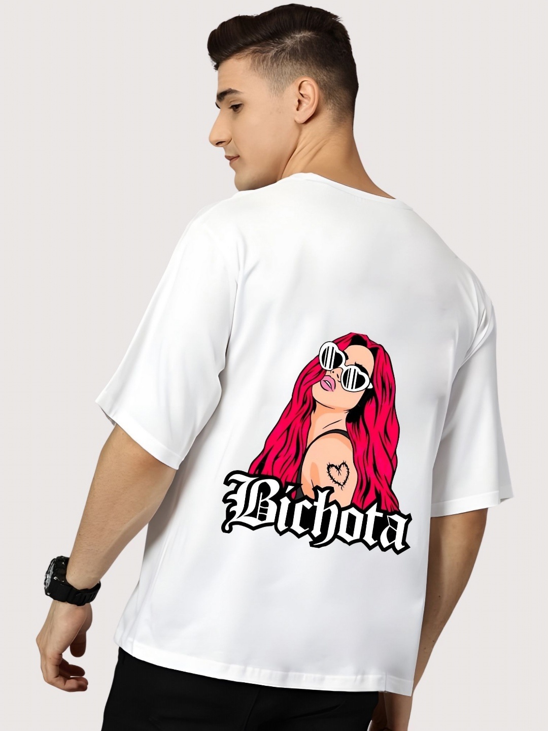 

Moda Rapido Men Drop-Shoulder Sleeves T-shirt, White