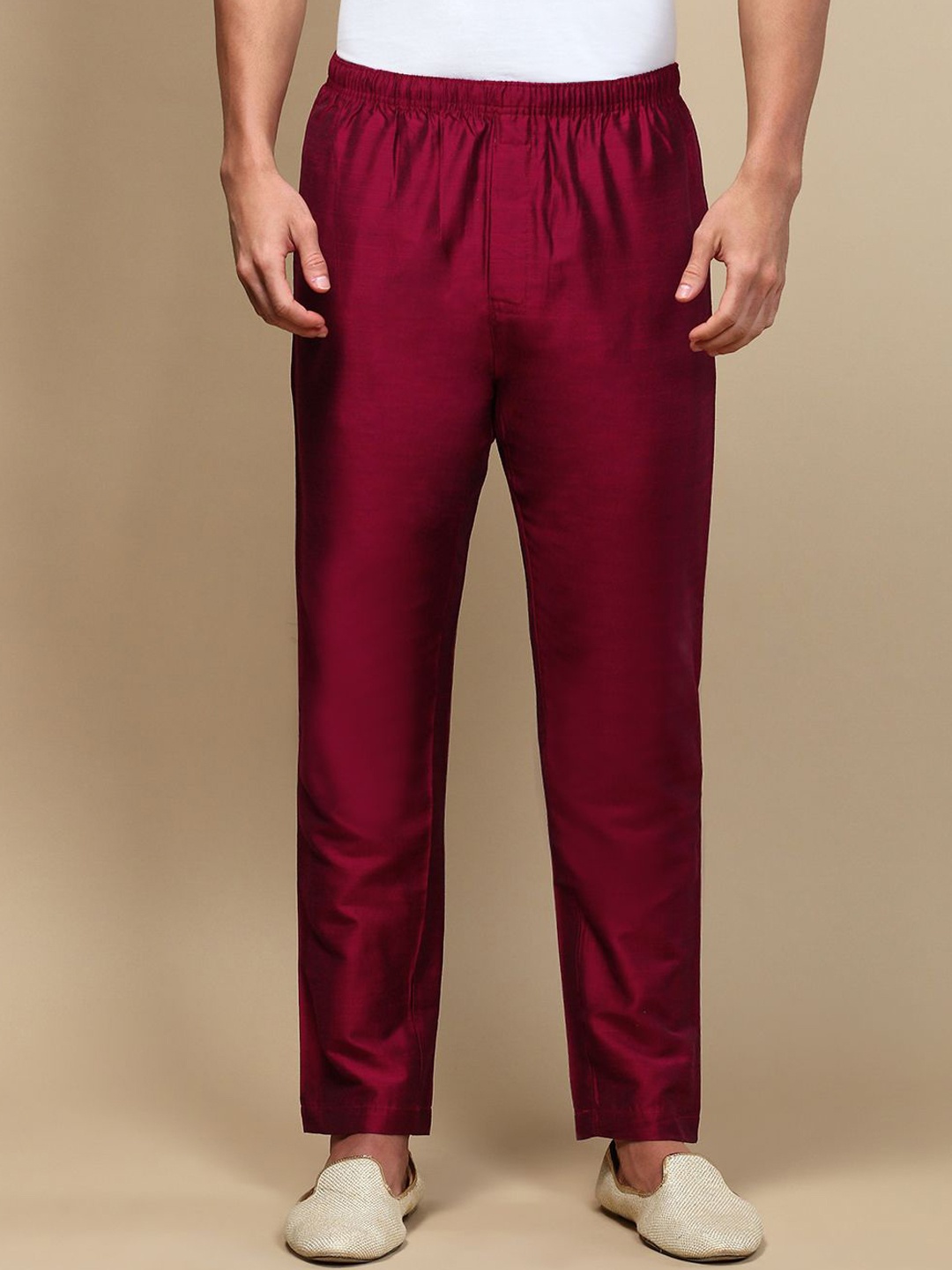 

WHITE HEART Men Mid-Rise Pyjamas, Maroon