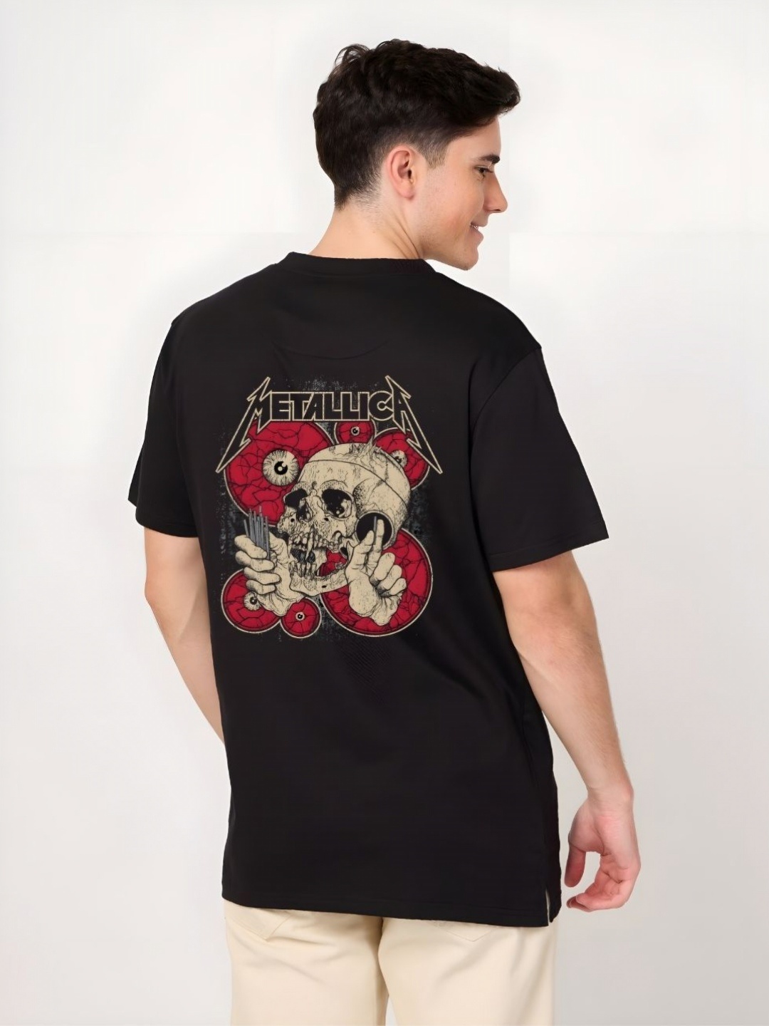 

Moda Rapido Men Drop-Shoulder Sleeves T-shirt, Black