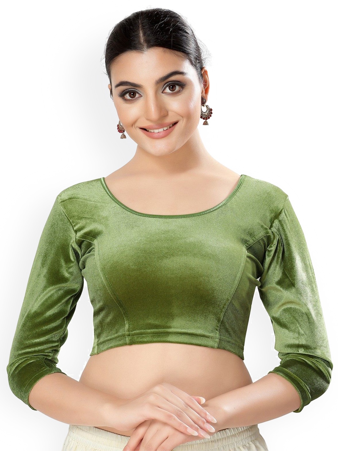 

Mmore Slip-On Saree Blouse, Green