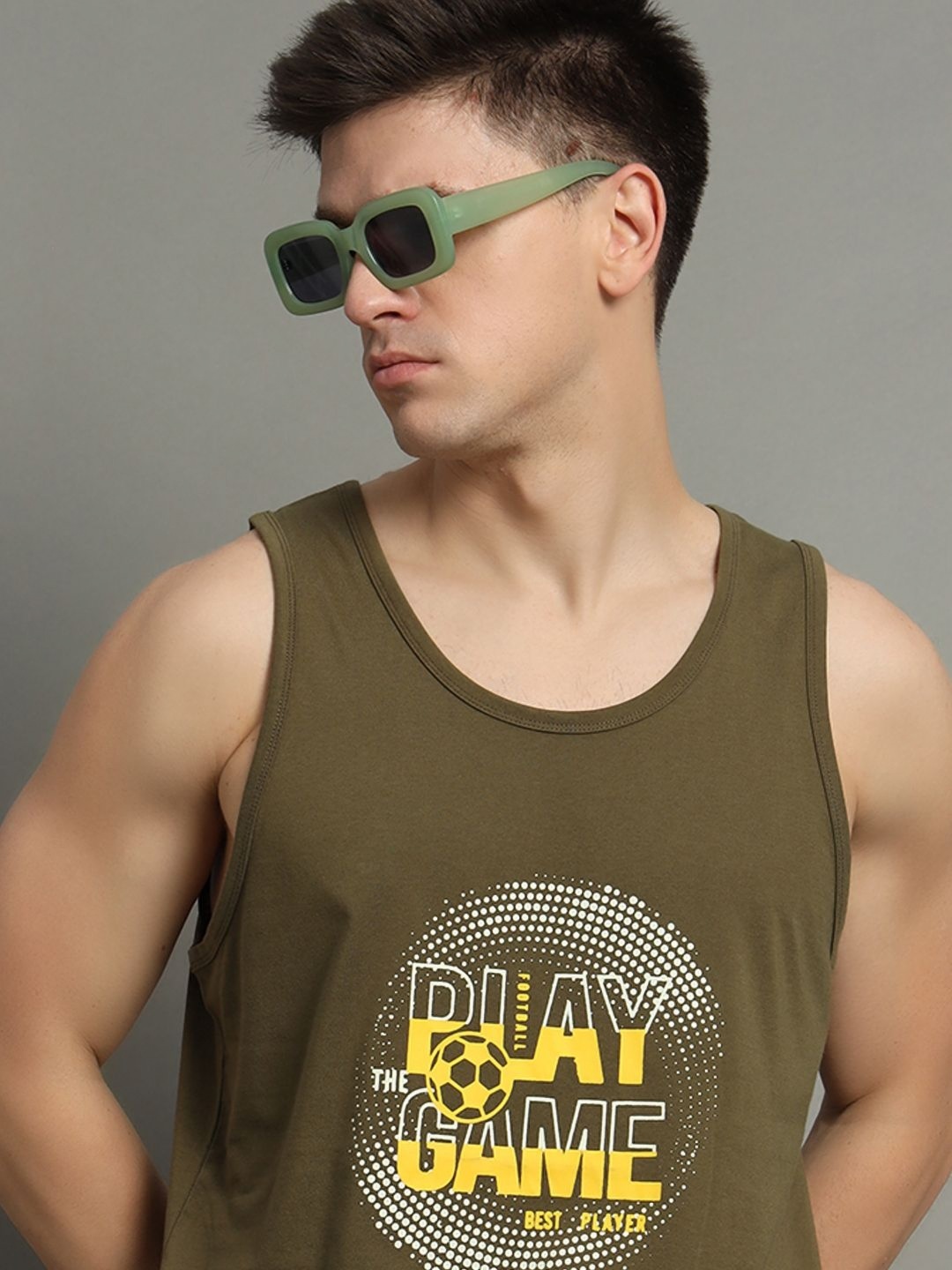 

GET GOLF Men Printed T-shirt, Olive