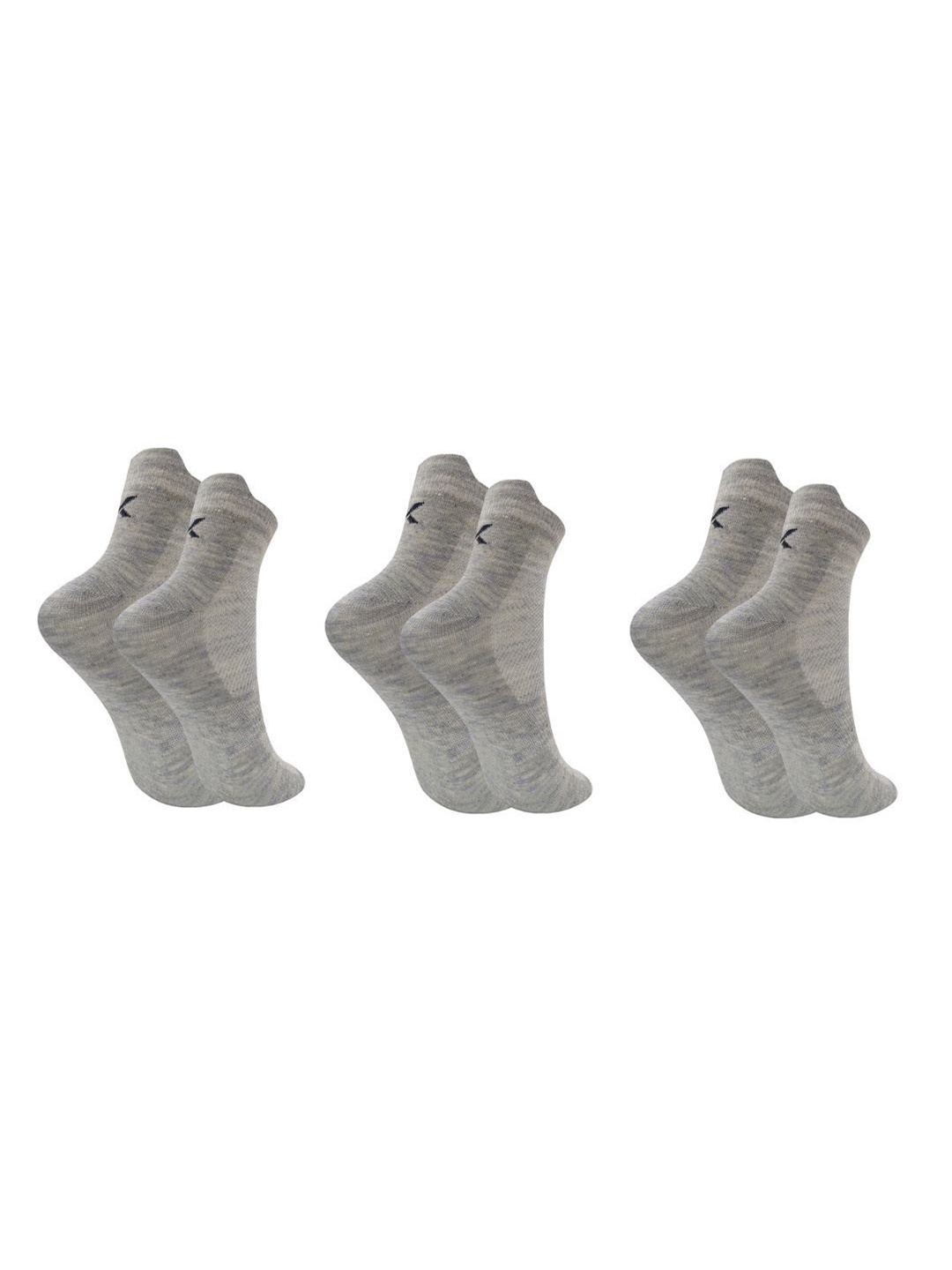 

Xjarvis Unisex Pack Of 3 Ankle-Length Socks, Grey
