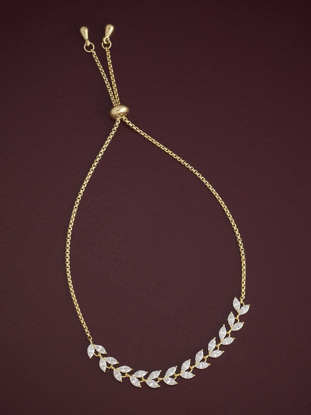 

Kushal's Fashion Jewellery 92.5 Sterling Silver Gold-Plated CZ Wraparound Bracelet
