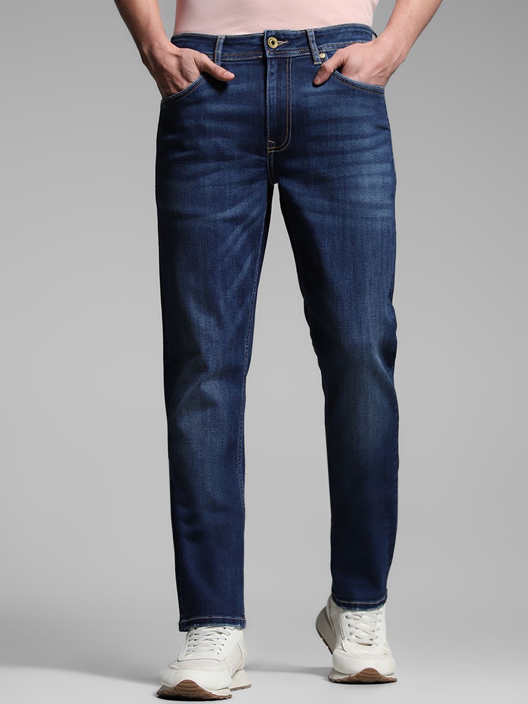 

Jack & Jones Men Ben Skinny Fit Low-Rise Light Fade Stretchable Jeans, Blue
