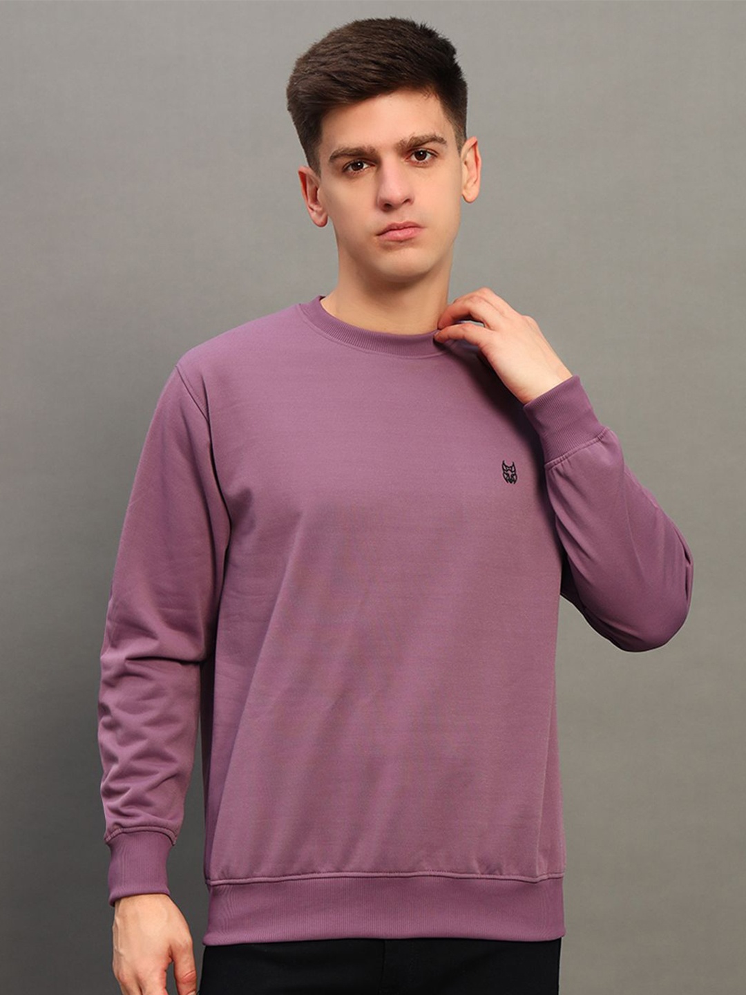 

STELVIN Men Graphic Printed Pullover Cotton Sweatshirt, Pink