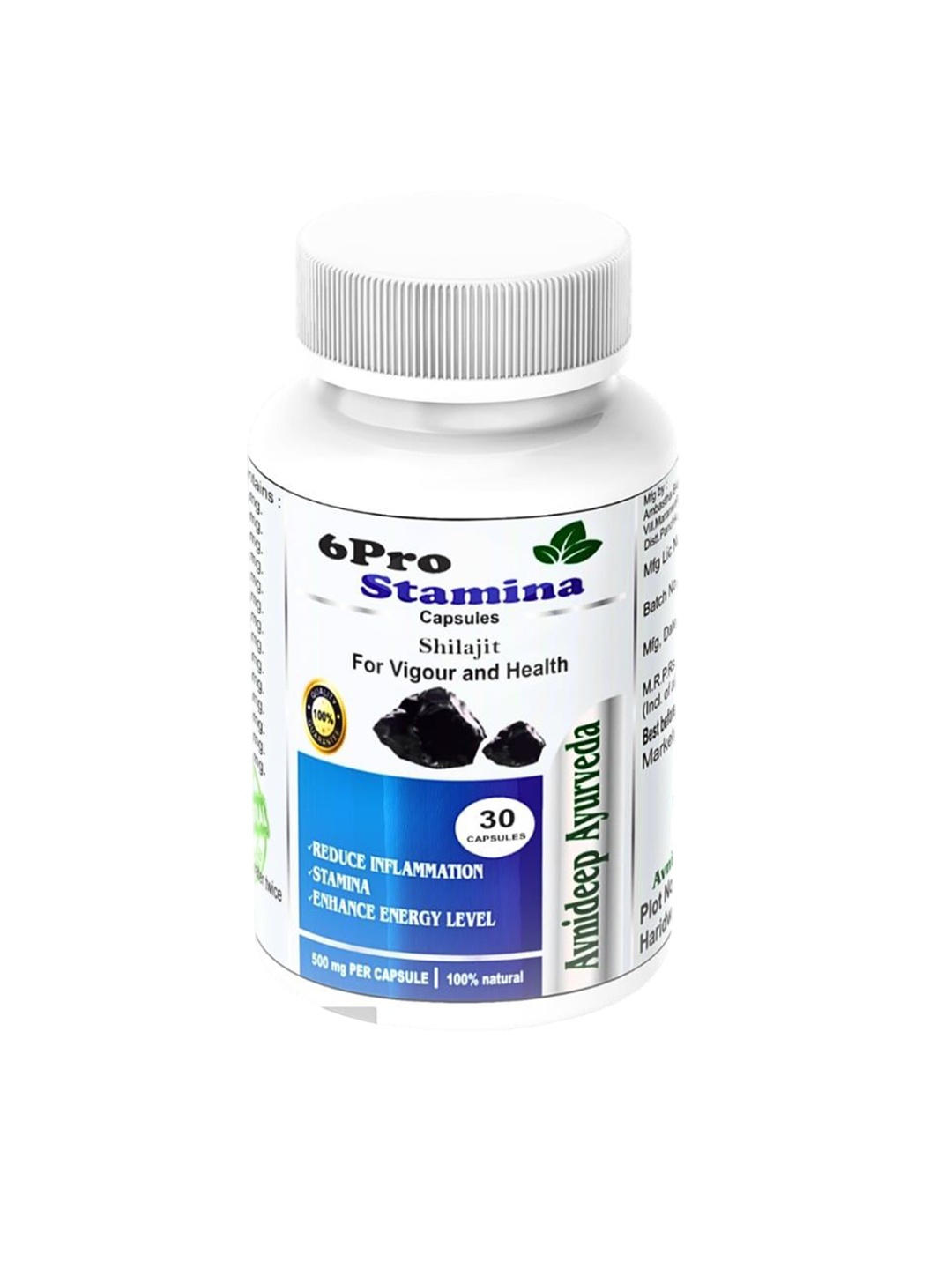 

AVNIDEEP AYURVEDA 6pro Stamina Shilajit Capsules - 30 Capsules, Green