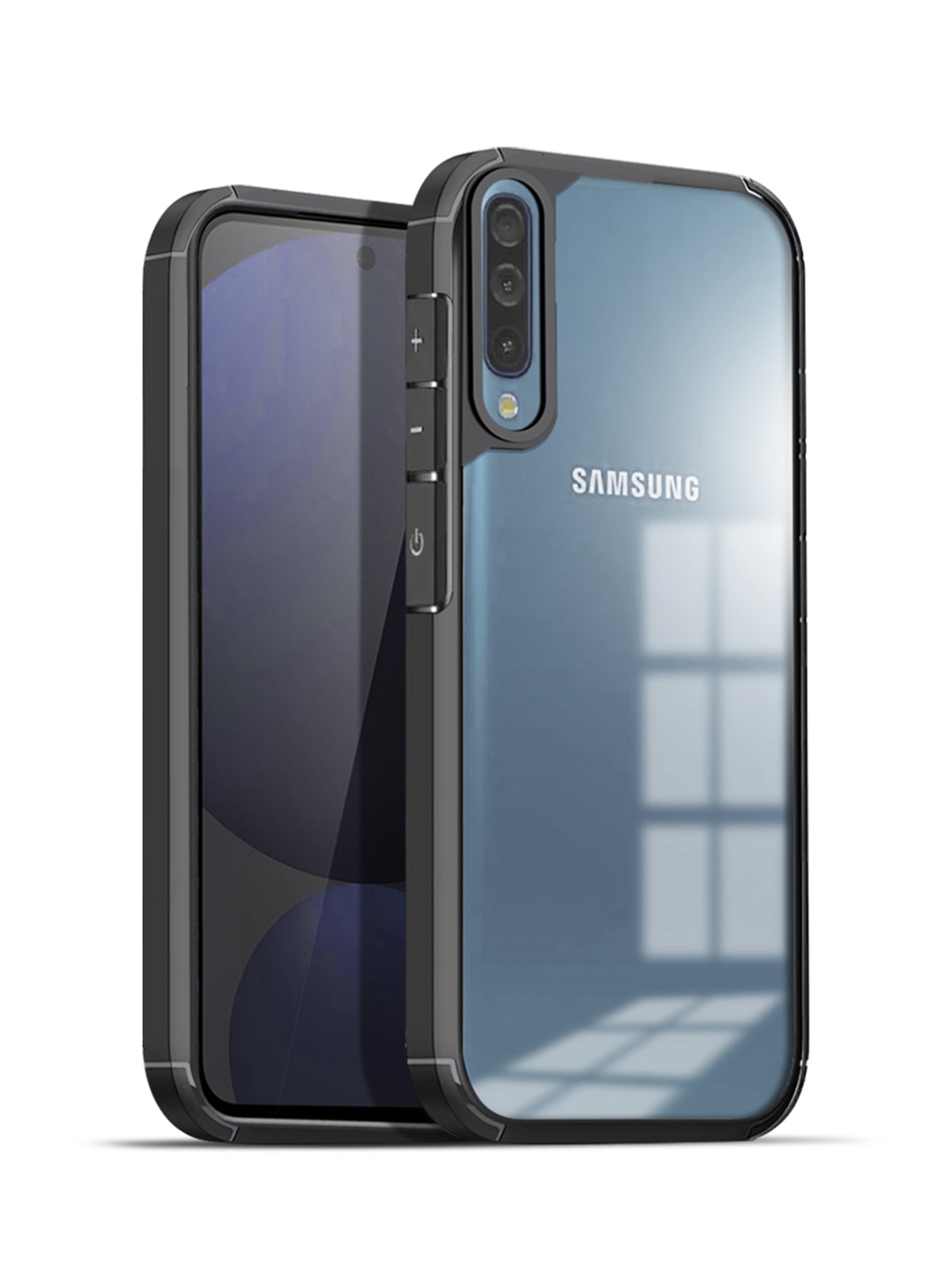 

Karwan Solid Samsung Galaxy A50 Shockproof Bumper Back Case, Black