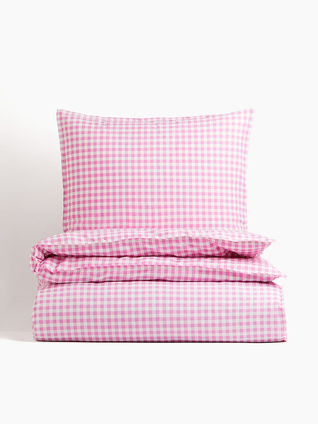 

H&M Pink Patterned Pure Cotton Single Duvet Cover Set