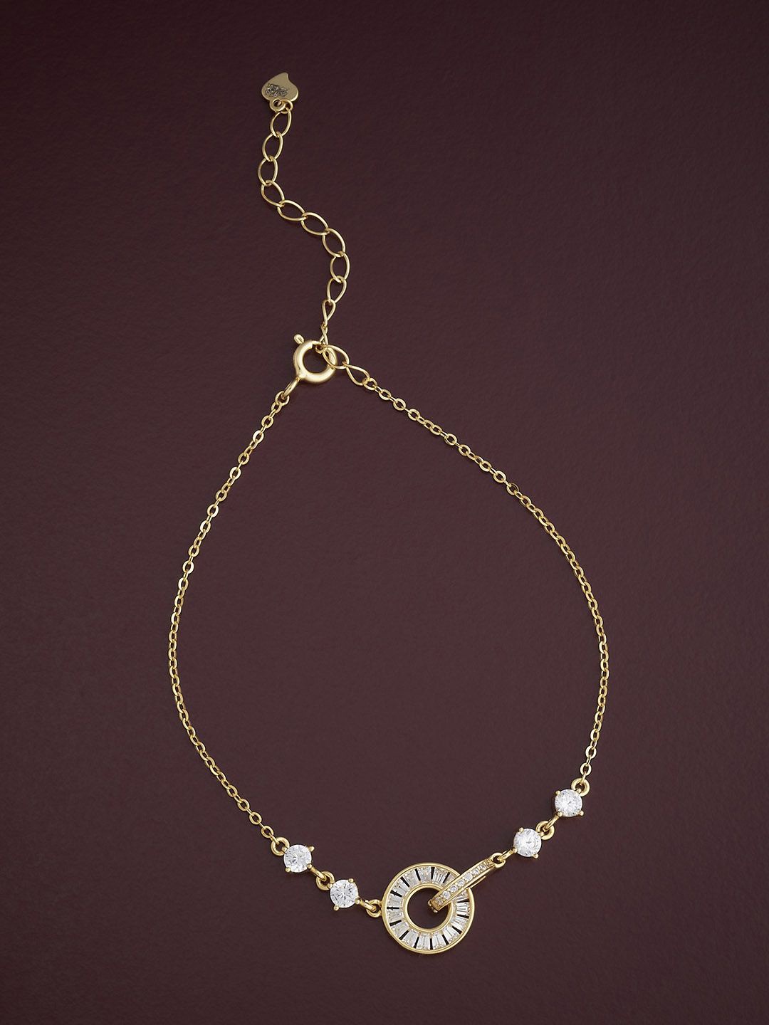 

Kushal's Fashion Jewellery 92.5 Sterling Silver Gold-Plated CZ Wraparound Bracelet