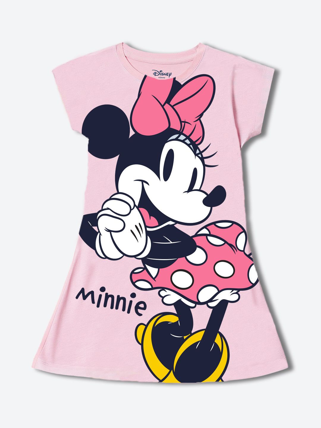

YK Disney Girls Minnie Printed T-shirt Dress, Pink