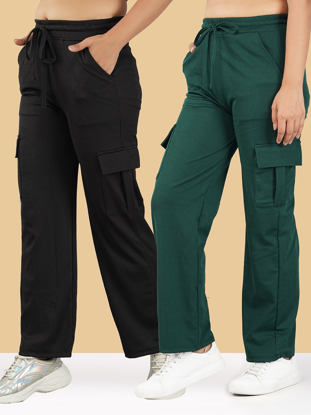

KRONMENINEN Women Cargos Trousers, Multi