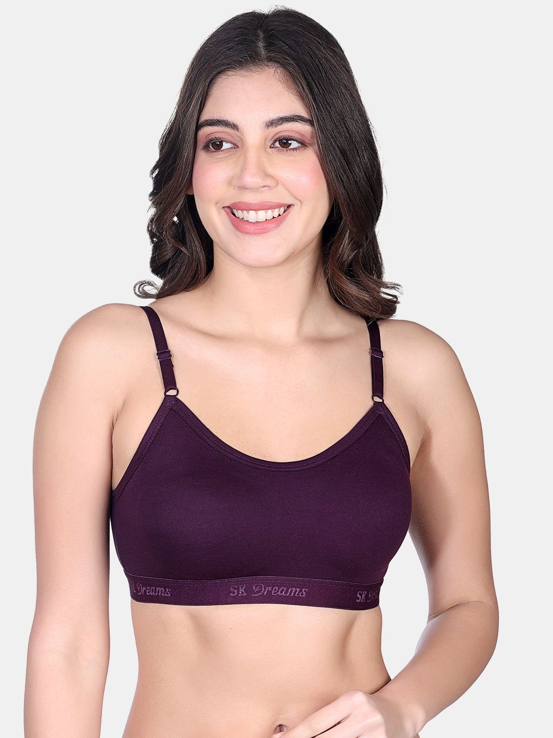 

SKDREAMS Full Coverage Cotton Workout Bra, Purple