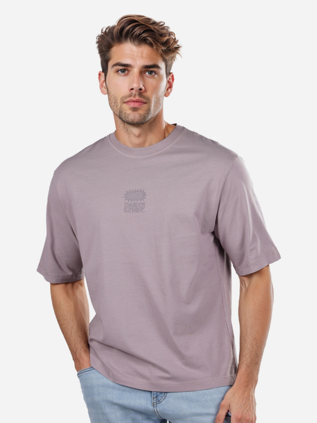 

Celio Men Printed Pockets T-shirt, Purple