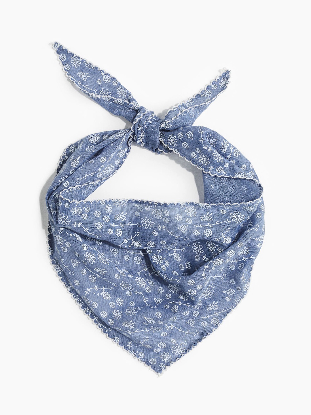 

H&M Women Scalloped Triangle Scarf, Blue