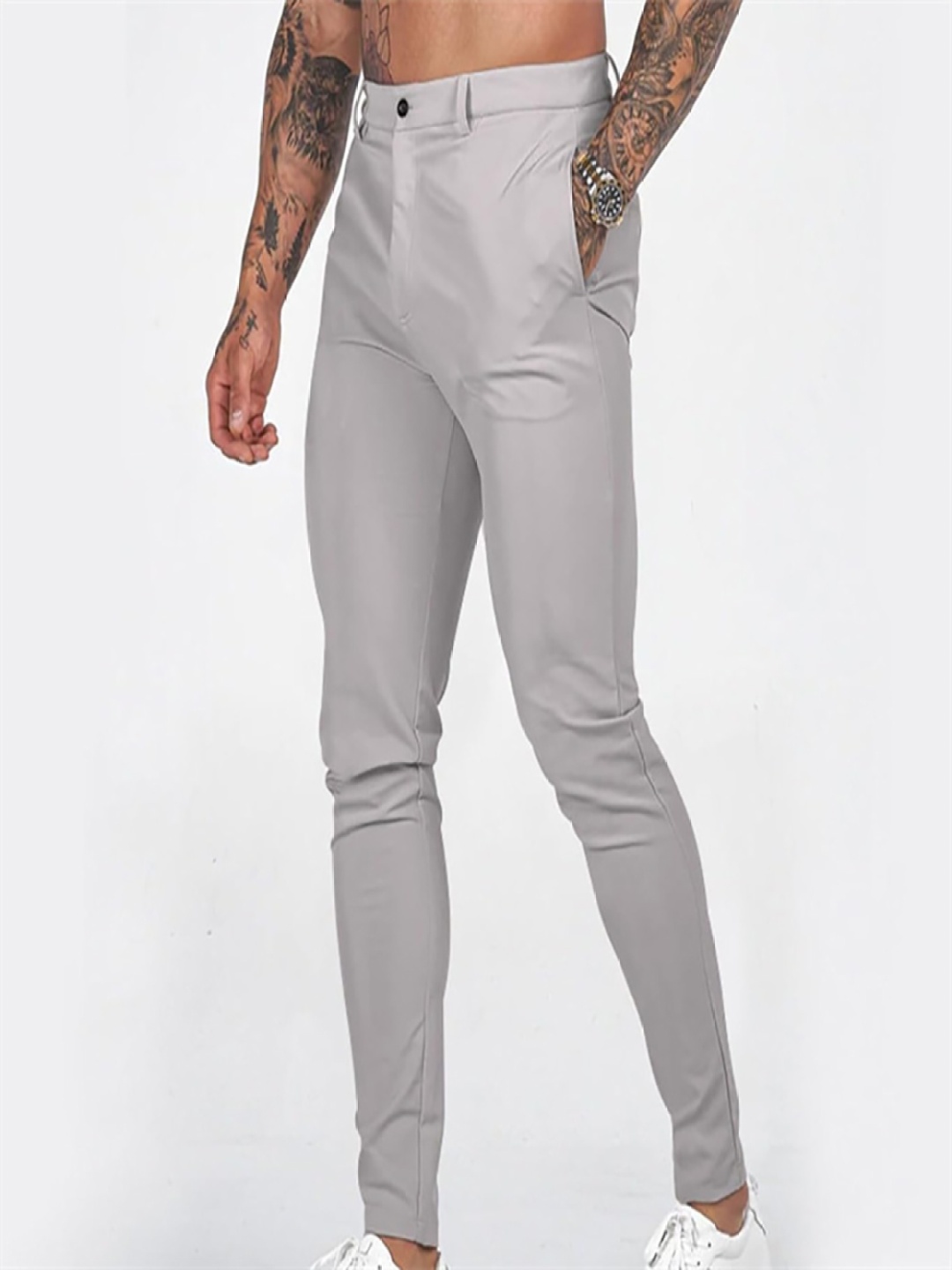 

StyleCast x Revolte Men Slim Fit Easy Wash Pleated Trousers, Grey