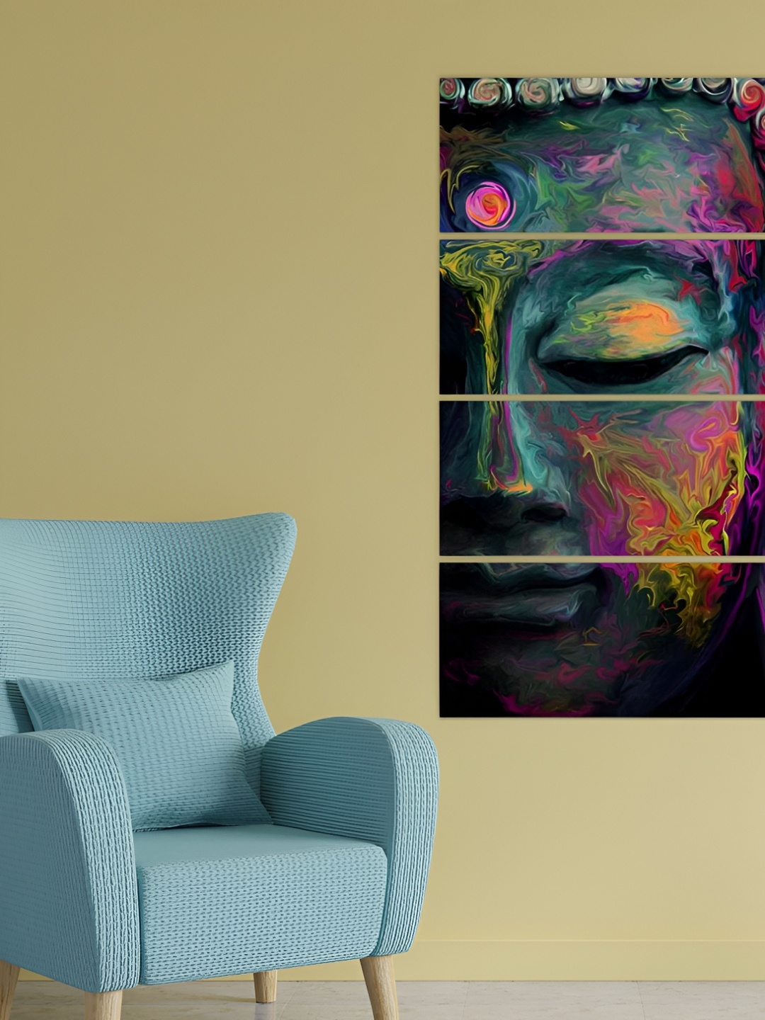 

Inephos Blue & Pink 4 Piece Canvas Religious Wall Paintings