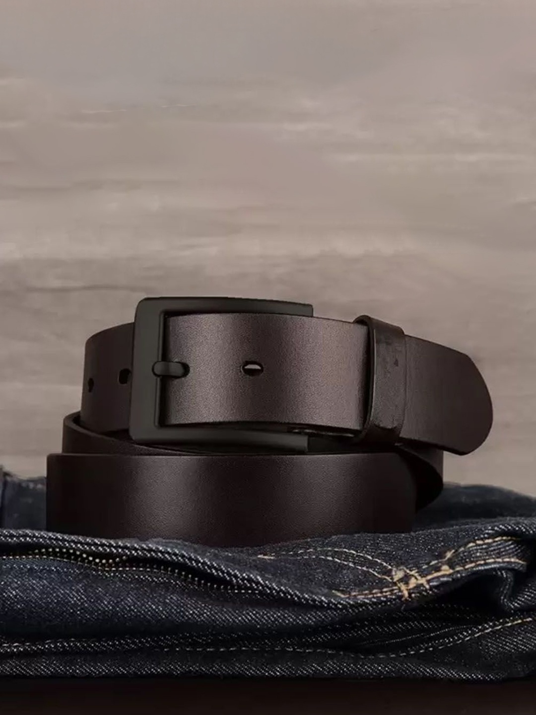 

Provogue Men Leather Formal Belt, Coffee brown