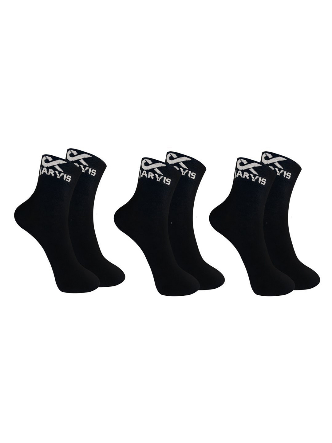 

Xjarvis Pack Of 3 Ankle-Length Socks, Black